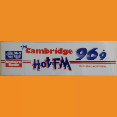 Chiltern Radio 'The Cambridge Hot FM' sticker 1990