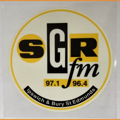 SGR Fm Ipswich & Bury St Edmunds car sticker, 1990s