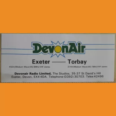 DevonAir compliments slip, early 80s