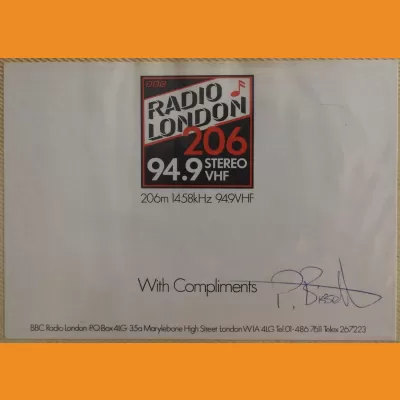 BBC Radio London compliments slip, mid 80s