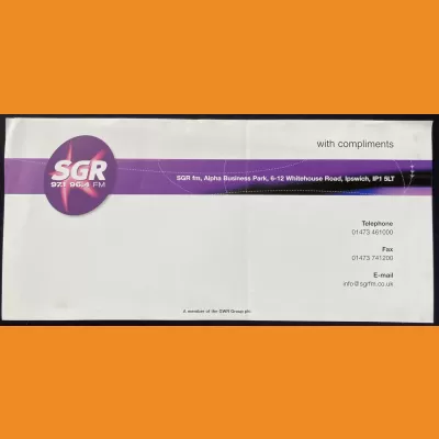 SGR FM compliments slip, 2000s