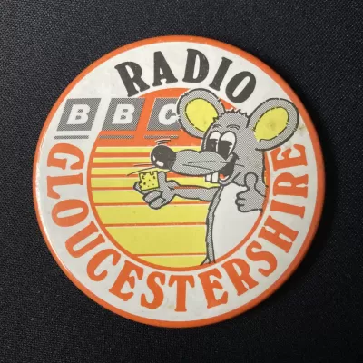 BBC Radio Gloucestershire badge, 1980s