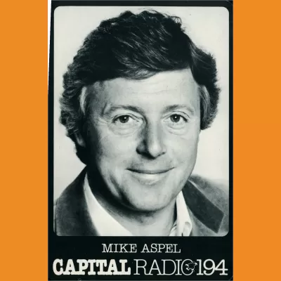 Michael Aspel Capital Radio photocard, early 80s