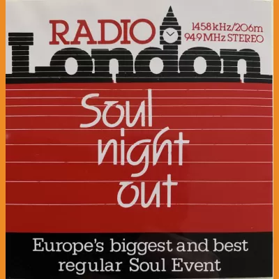 BBC Radio London / Soul Night Out sticker, 1980s