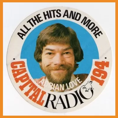 Adrian Love Capital Radio Sticker, late 1970s