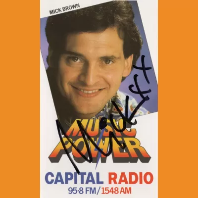 Mick Brown Capital Radio Music Power photocard, late 80s