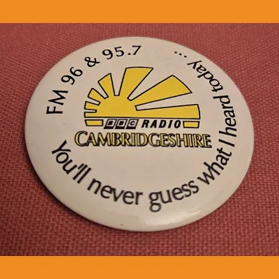 BBC Radio Cambridgeshire badge, mid-90s