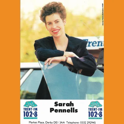 Sarah Pennells Trent FM Derbyshire photocard, late 80s