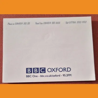 BBC Radio Oxford postit notes, 2000s