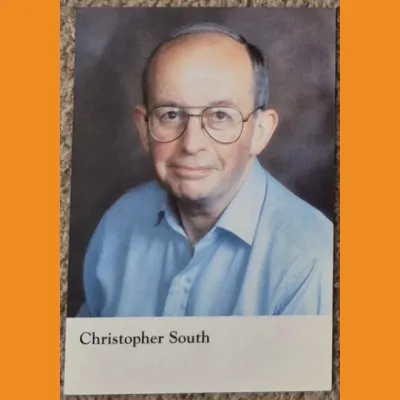 Christopher South BBC Radio Cambridgeshire photocard, late 90s?