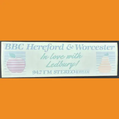 BBC Hereford & Worcester 'In love with Ledbury!' sticker 1989