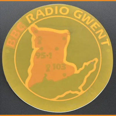 BBC Radio Gwent map sticker, late 80s