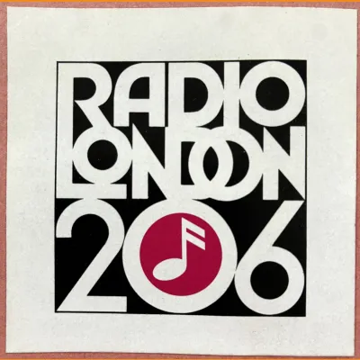 Radio London 206 square sticker, 1980/81