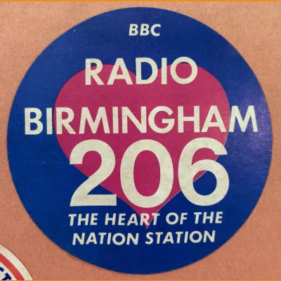 BBC Radio Birmingham "The Heart of thew Nation Station" sticker, 1980s