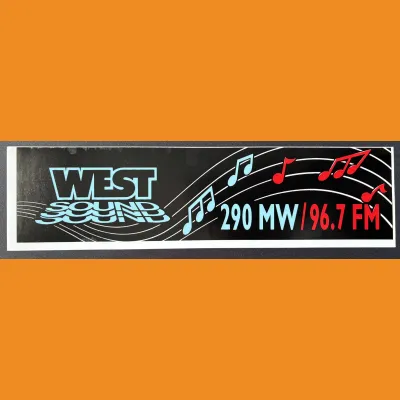 Westsound 290MW/96.7FM car sticker, 1980s