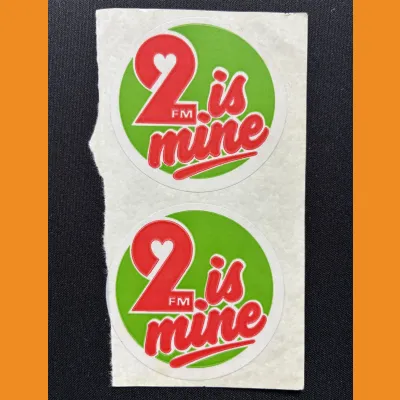 "2FM is mine" RTE 2FM lapel stickers, late 80s/early 90s