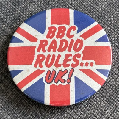 BBC Radio Rules UK badge, 1980s