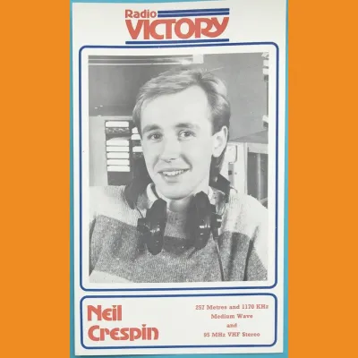 Neil Crespin Radio Victory photocard, early 1980s