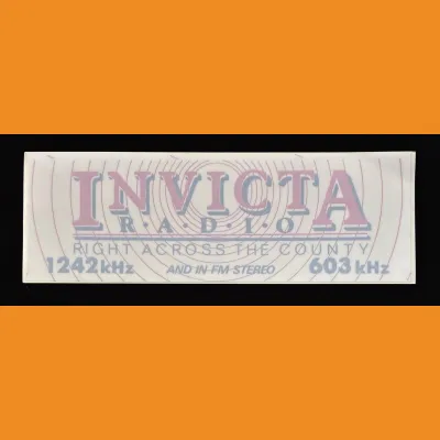 Invicta Radio Right Across The County car sticker, 1986/87