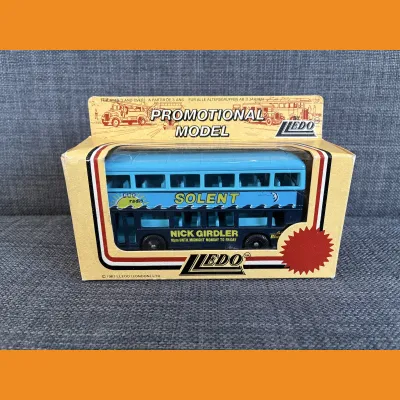 BBC Radio Solent Nick Girdler diecast toy bus, 1983