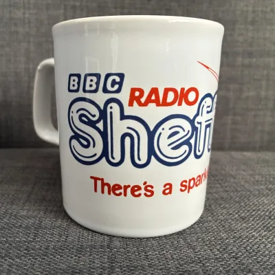 BBC Radio Sheffield ‘There’s a sparkle in the air’ mug, late 80s
