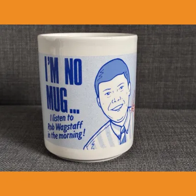 Trent FM Rob Wagstaff Breakfast Show mug, 1990s