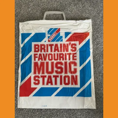 BBC Radio 1 plastic carrier bag, mid-1980s