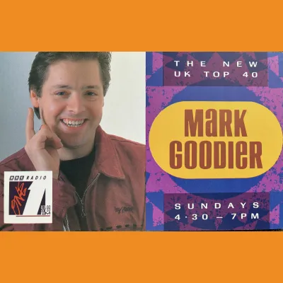 Mark Goodier UK Top 40 BBC Radio 1 photocard, 1991