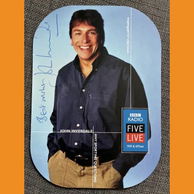 John Inverdale BBC Five Live photocard, 2000s