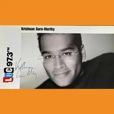 Krishnan Guru-Murthy LBC photocard, 2000s